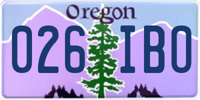 OR license plate 026IBO