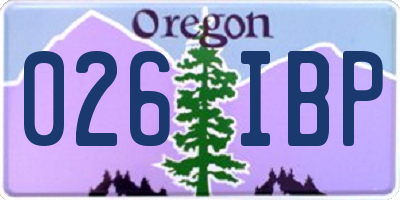 OR license plate 026IBP