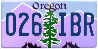 OR license plate 026IBR