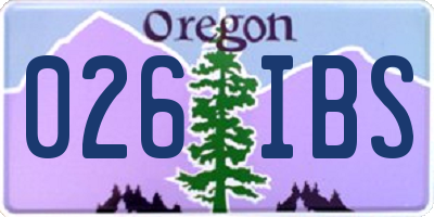 OR license plate 026IBS