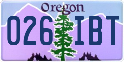 OR license plate 026IBT