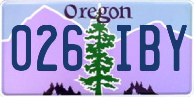 OR license plate 026IBY
