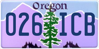 OR license plate 026ICB