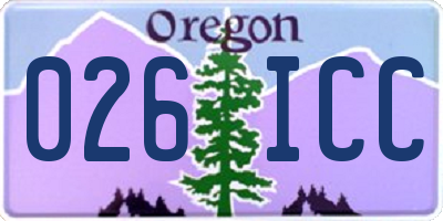OR license plate 026ICC