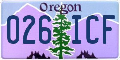OR license plate 026ICF