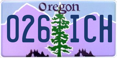 OR license plate 026ICH