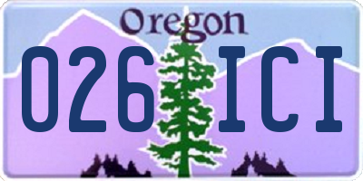 OR license plate 026ICI