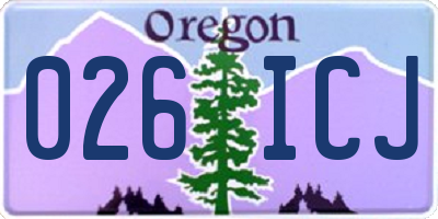 OR license plate 026ICJ