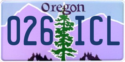 OR license plate 026ICL