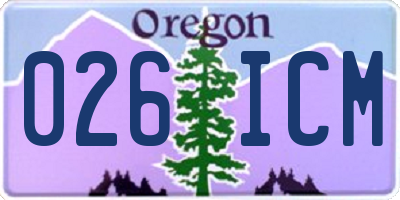 OR license plate 026ICM