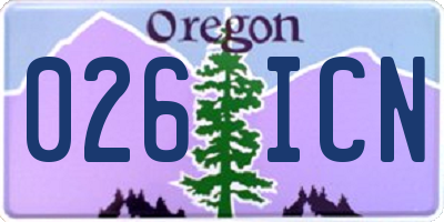 OR license plate 026ICN