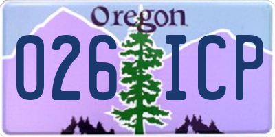 OR license plate 026ICP