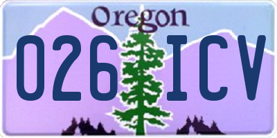 OR license plate 026ICV