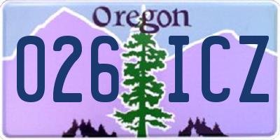OR license plate 026ICZ