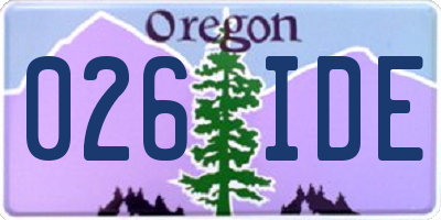 OR license plate 026IDE