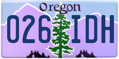 OR license plate 026IDH