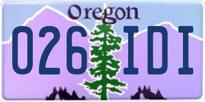 OR license plate 026IDI