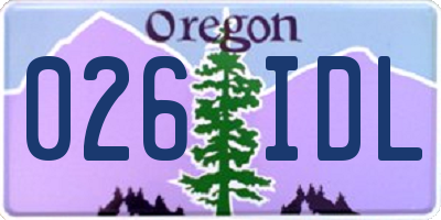 OR license plate 026IDL