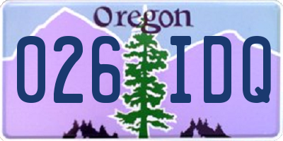 OR license plate 026IDQ