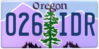 OR license plate 026IDR
