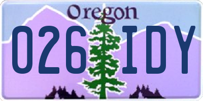 OR license plate 026IDY