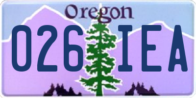 OR license plate 026IEA