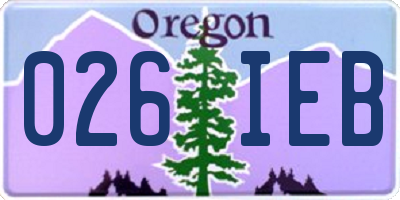 OR license plate 026IEB