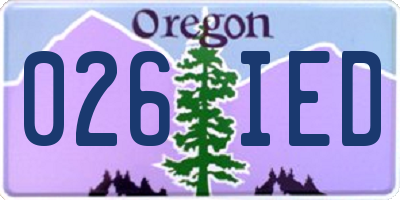 OR license plate 026IED