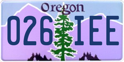 OR license plate 026IEE