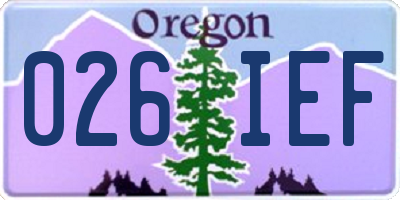 OR license plate 026IEF