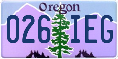 OR license plate 026IEG