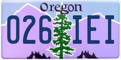 OR license plate 026IEI
