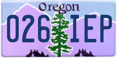 OR license plate 026IEP