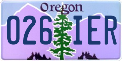 OR license plate 026IER