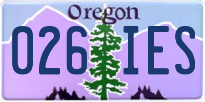 OR license plate 026IES