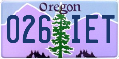 OR license plate 026IET