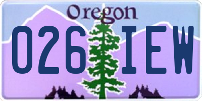 OR license plate 026IEW