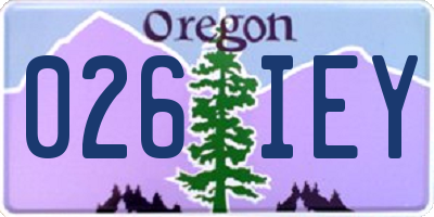 OR license plate 026IEY