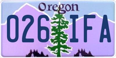 OR license plate 026IFA