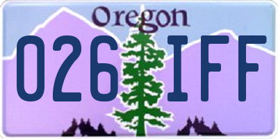 OR license plate 026IFF