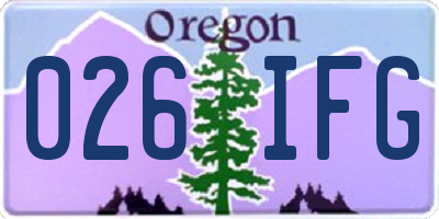OR license plate 026IFG