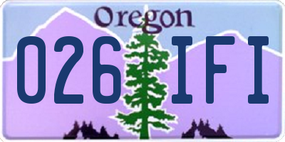 OR license plate 026IFI