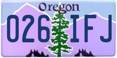 OR license plate 026IFJ