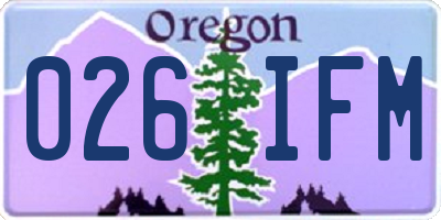 OR license plate 026IFM