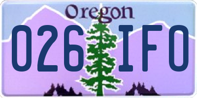 OR license plate 026IFO