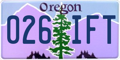 OR license plate 026IFT