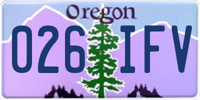 OR license plate 026IFV