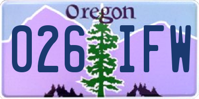 OR license plate 026IFW