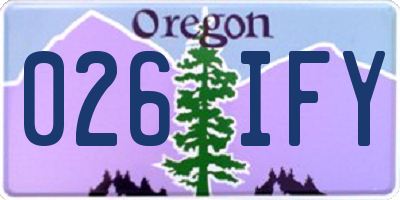 OR license plate 026IFY