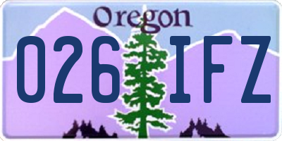 OR license plate 026IFZ